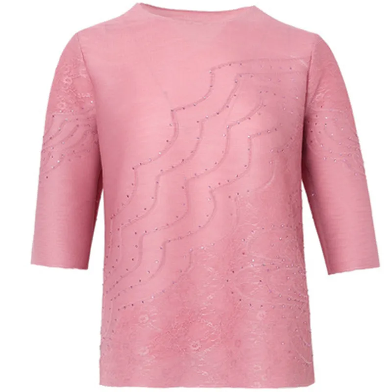 

Pleated embroidery cropped top women's autumn clothing 2020 new loose large size design sense niche all-match casual t-shirt
