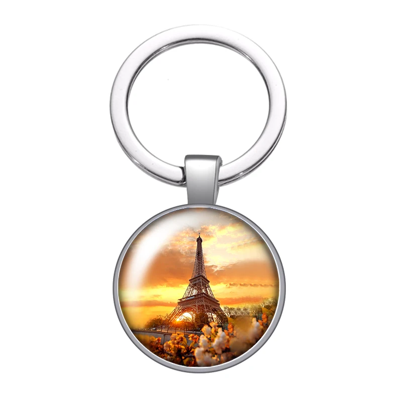 Мода Эйфелева башня Любовь Париж стекло кабошон брелок сумка автомобильный
