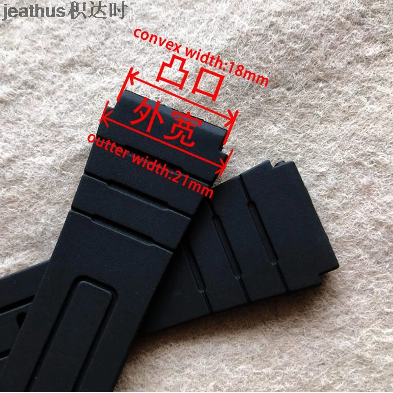 Ремешок для часов jeathus выпуклые PU ремешок 18 мм резиновый силиконовый Браслет для замены для casio F-91 F-84 F-91W F-105 F-108 201 ремень 18*21 мм