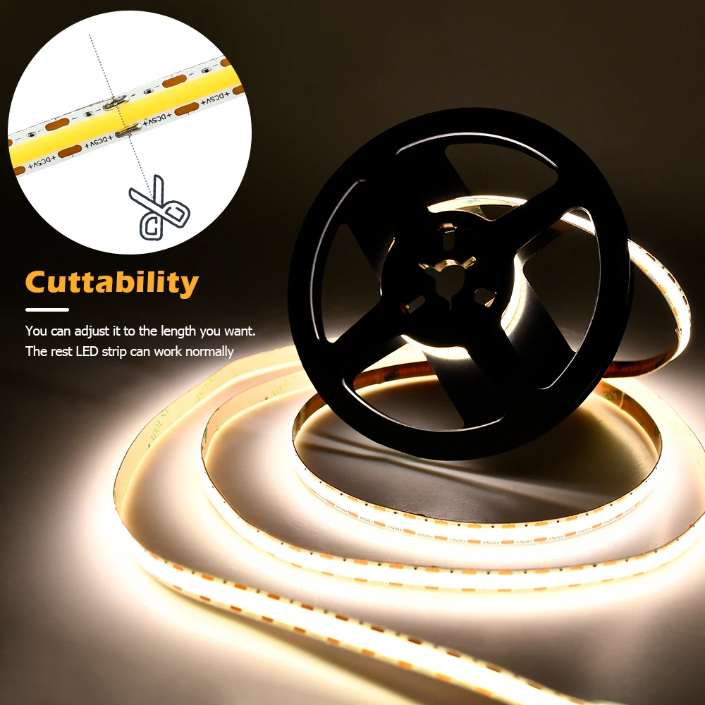 LED Strip Light 5V 480LEDs/M High-Density Flexible Lights COB with USB Interface For Kitchen Window Decoration | Лампы и освещение