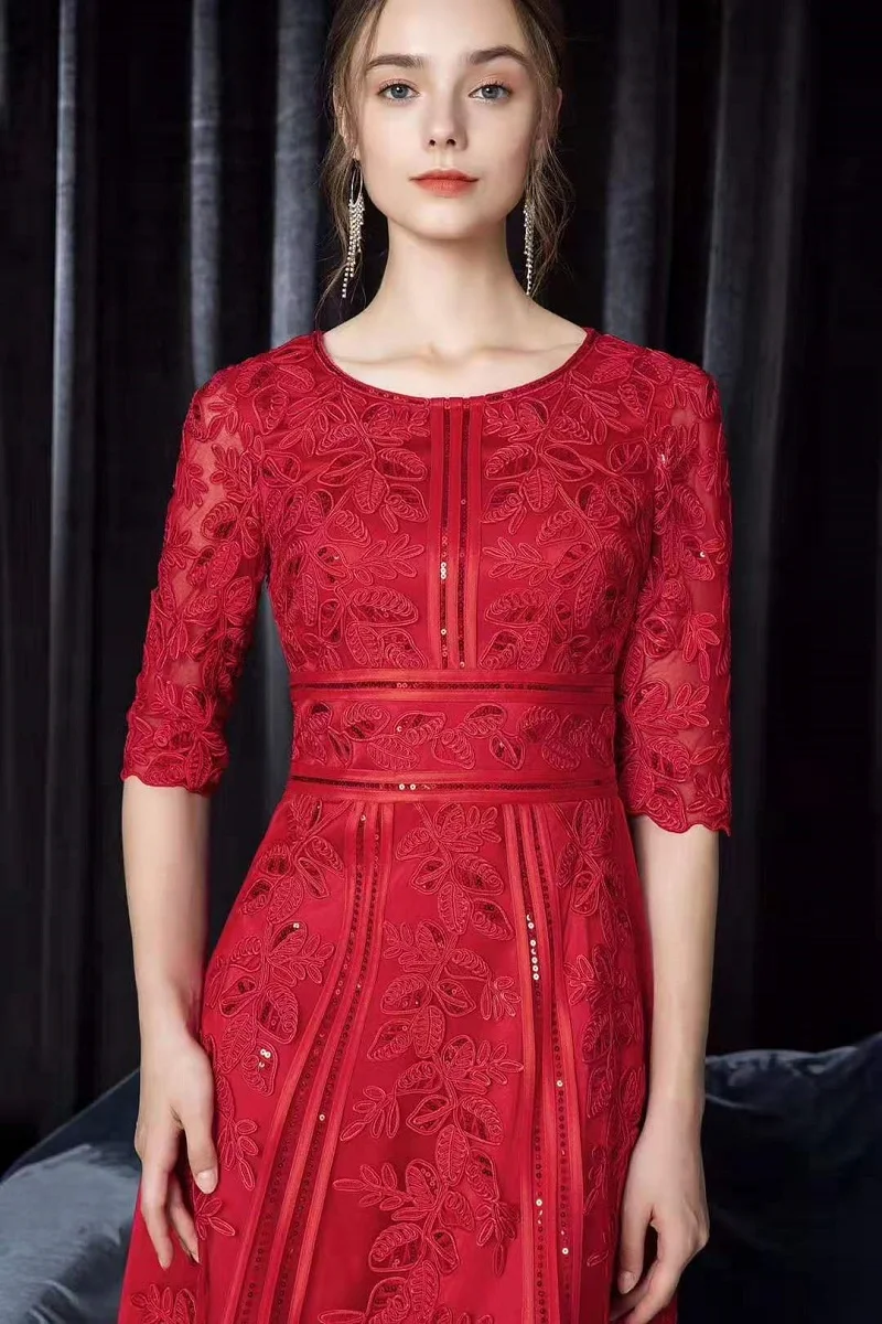 

Dress M-5XL Sequined 2021 Spring Summer Party Events Women Allover Appliques Embroidery Sequined Black Red Pink Slim Fitted Dres