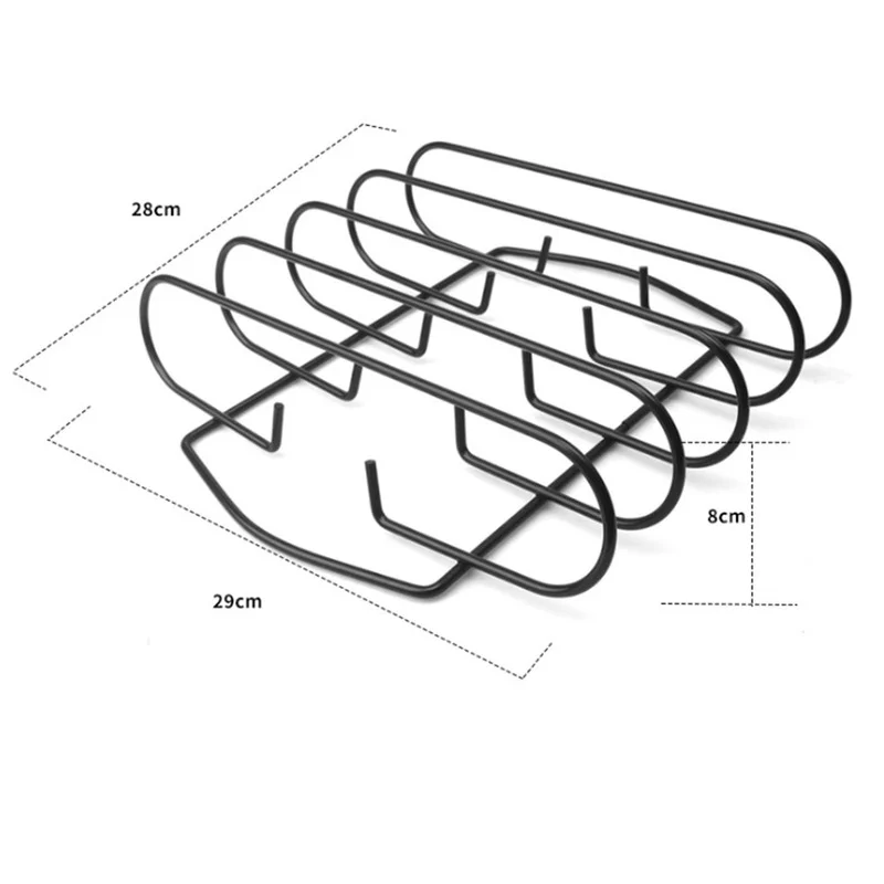 

Non-stick Rib Shelf Bbq Stand Barbecue Roast Rack Stainless Steel Grilling Bbq Chicken Beef Ribs Rack Grilling Baske