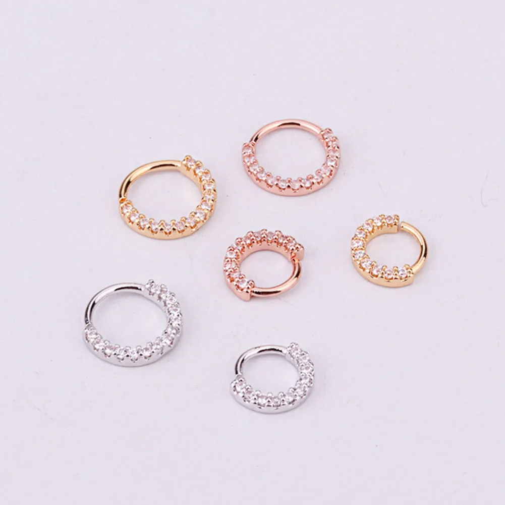 1 шт. 6 мм/8 мм/10 мм Фианиты Серьги для хряща уха Пряжка женщин Простые радужные в