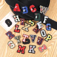 26 pcs letter patches embroidery velcro decoration sew on patches hook backing fastener a z english letter patch for diy clothe