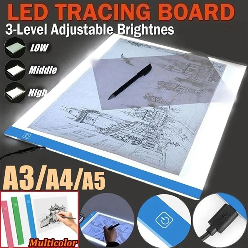 Сверхтонкая Светодиодная доска для рисования A5 с питанием от USB трафаретная Aritist