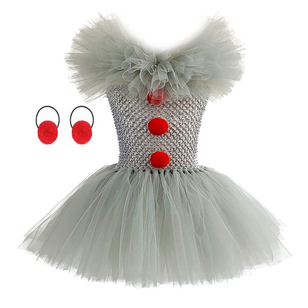 Платье джокер пеннивайз для девочек Детский костюм клоуна косплея Детские