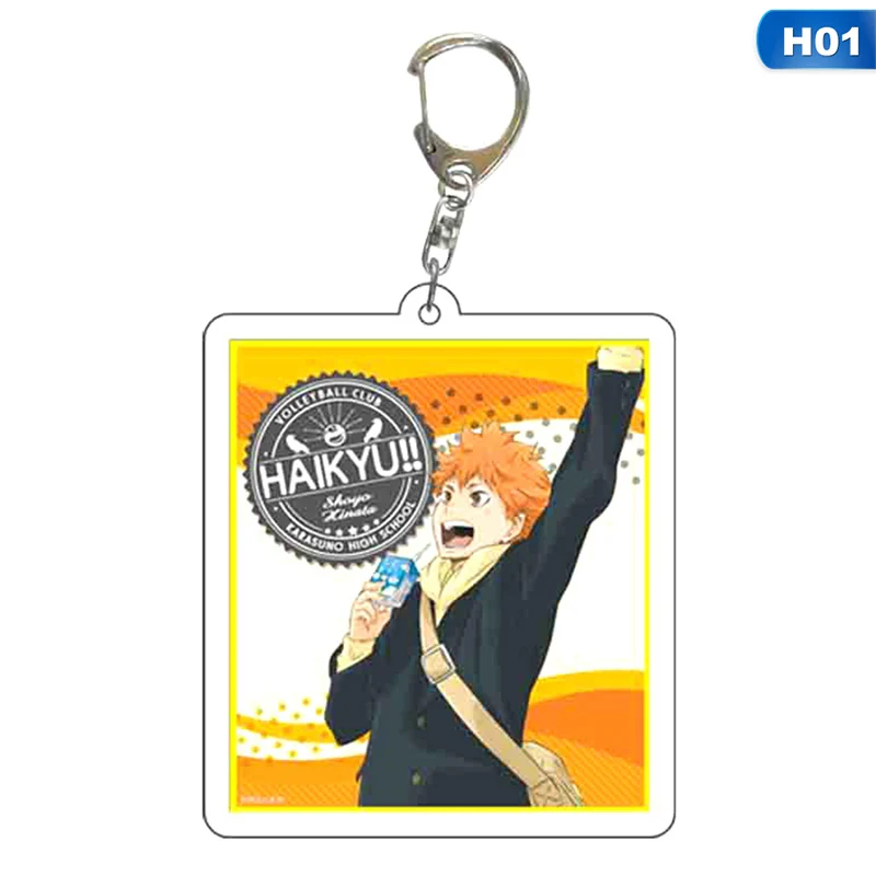 

5.5cm New Anime Keychain Haikyuu Shouyou Hinata Key Ring Acrylic Pendant Cartoon Accessories Kids Key Holder Gift