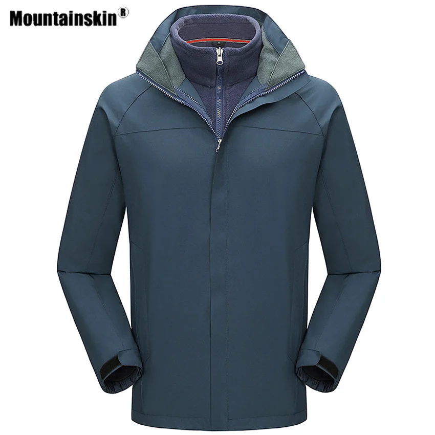 Mountainskin зимние мужские и женские куртки из 2 предметов флисовые для пеших прогулок