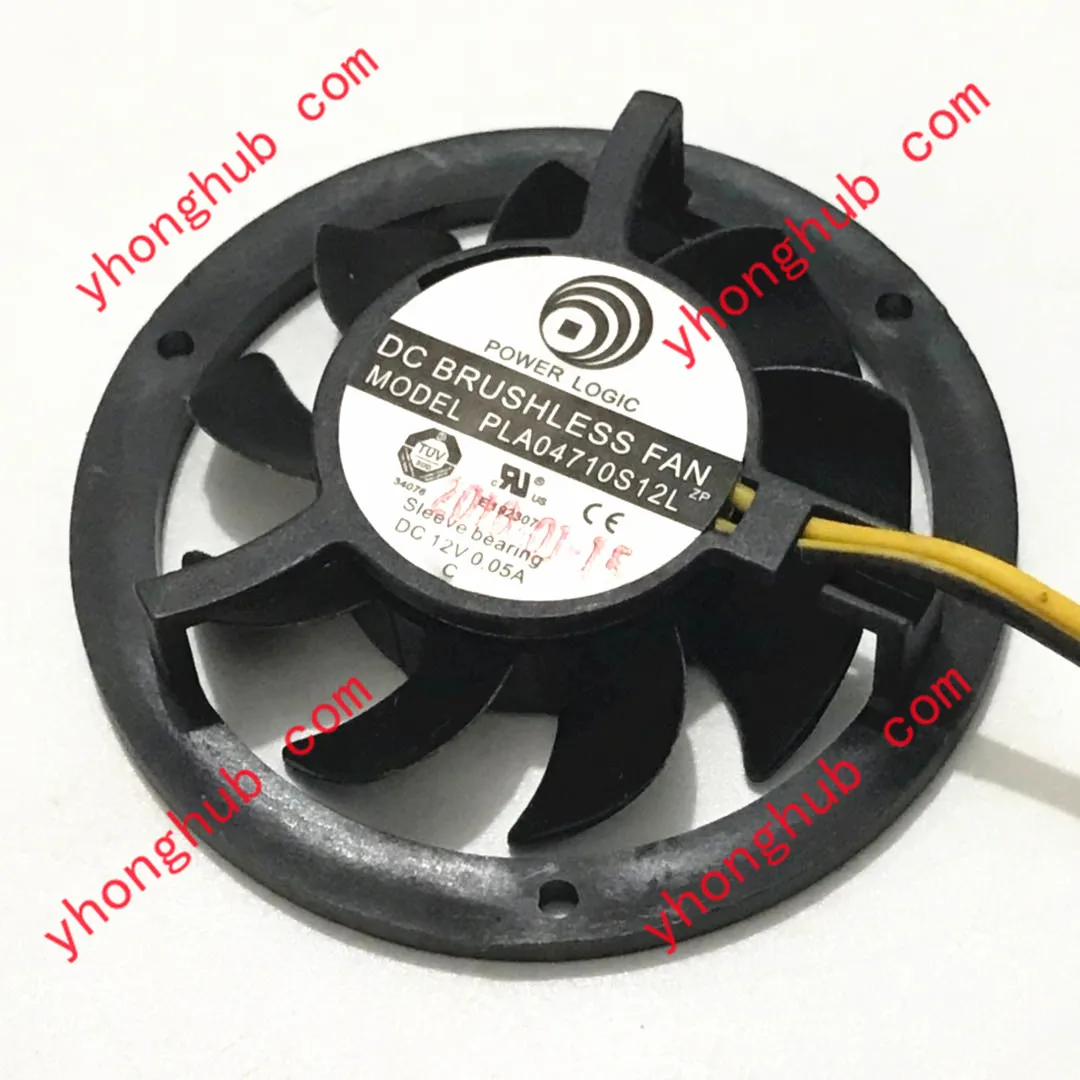 2-проводной охлаждающий вентилятор для графики POWER LOGIC PLA04710S12L zp DC 12 В 0,05 А