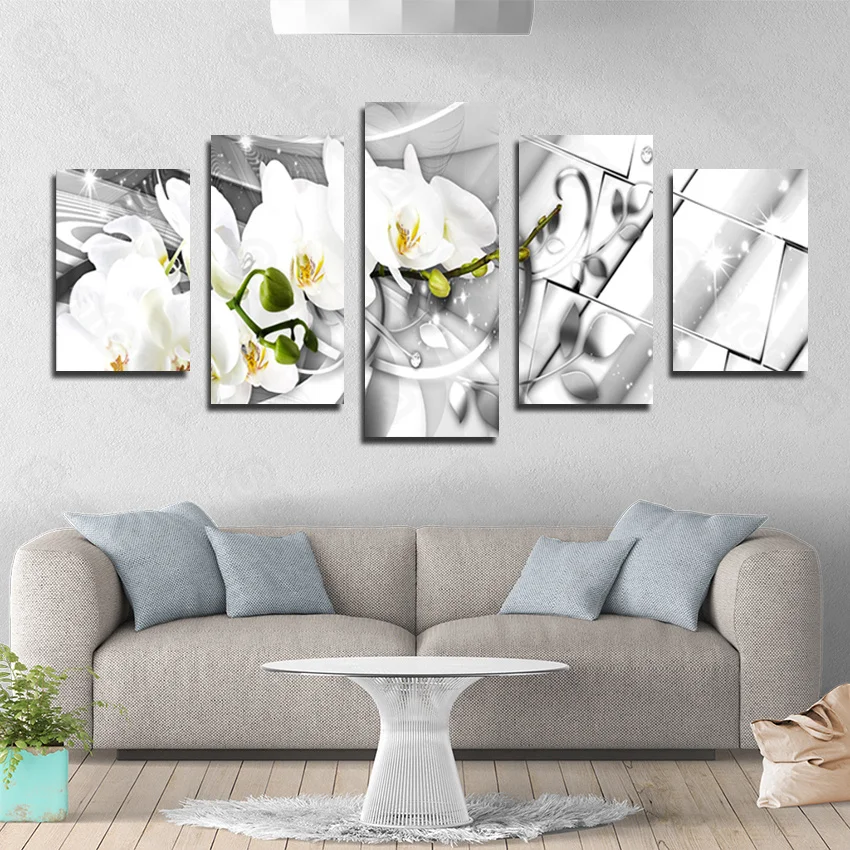

Light Luxury Gardenia Decorative Painting Simple Style Modern Golden Pattern Porch Living Room Corridor Study Room Hotel