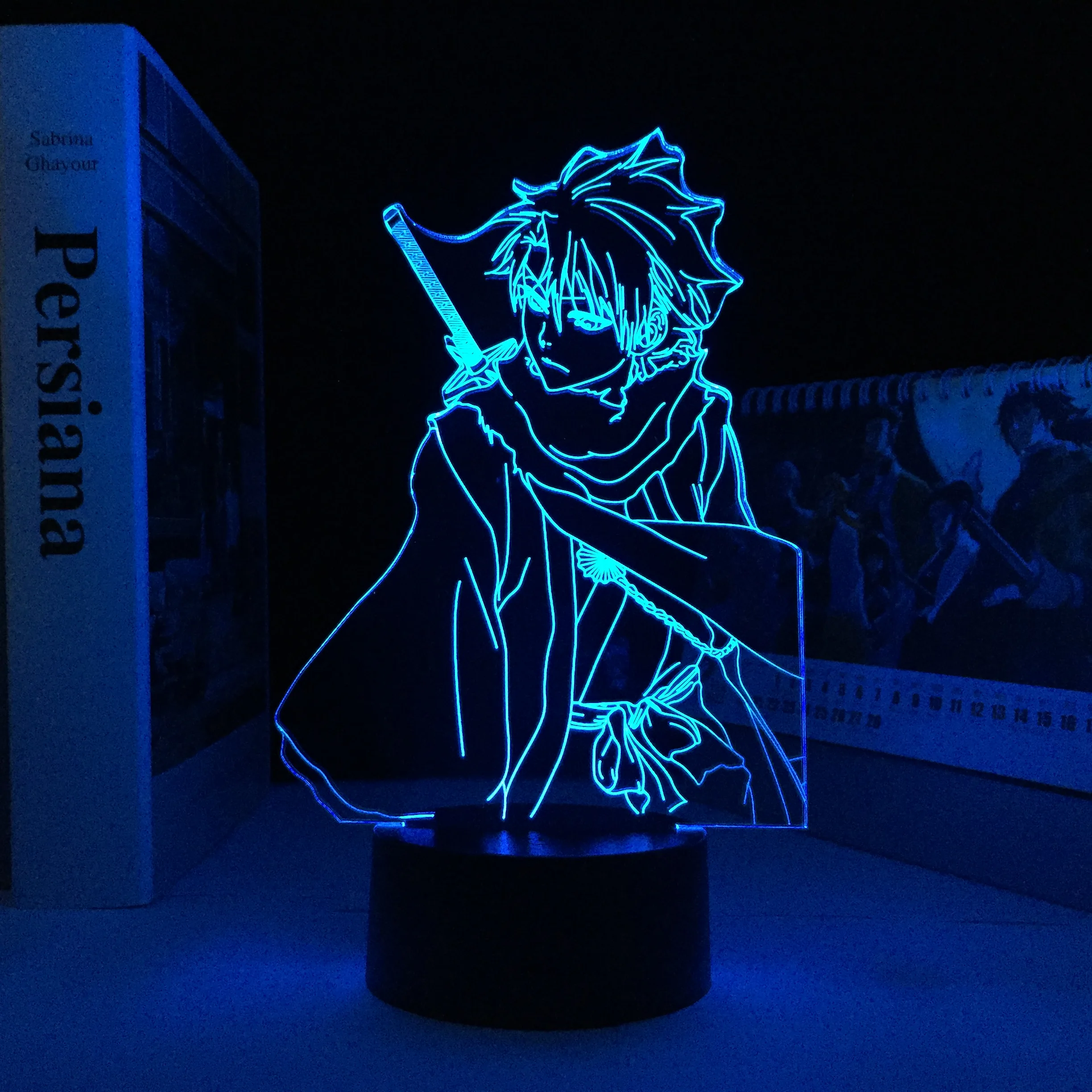 

Toshiro Hitsugaya for Bedroom Deco Light Brithday Gift Room Decor Manga Bleach 3D Lamp Anime Bleach LED Light Figure Remote