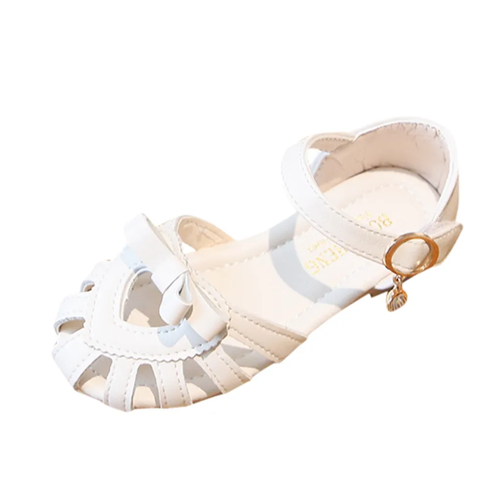 Сандалии Детские с бантом однотонные босоножки принцессы Повседневная модная