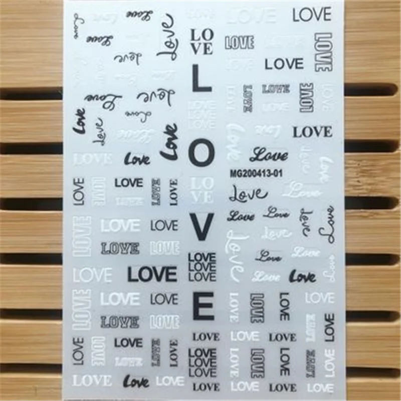 

Traceless Nail Stickers English Words Nail Art Beauty Care Paper Sticker Nail Decals