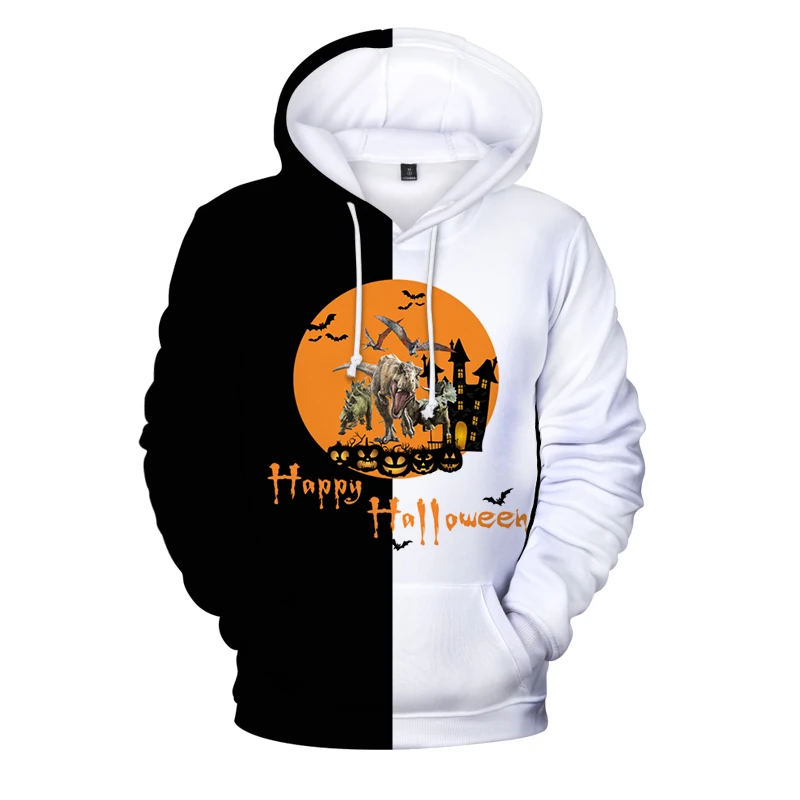 

Halloween Men's Long Sleeve Hoody 3d Print Fleece Autumn Spring Long Sleeve Casual Sweatshirts Dinosaur Kawaii Male Pullover