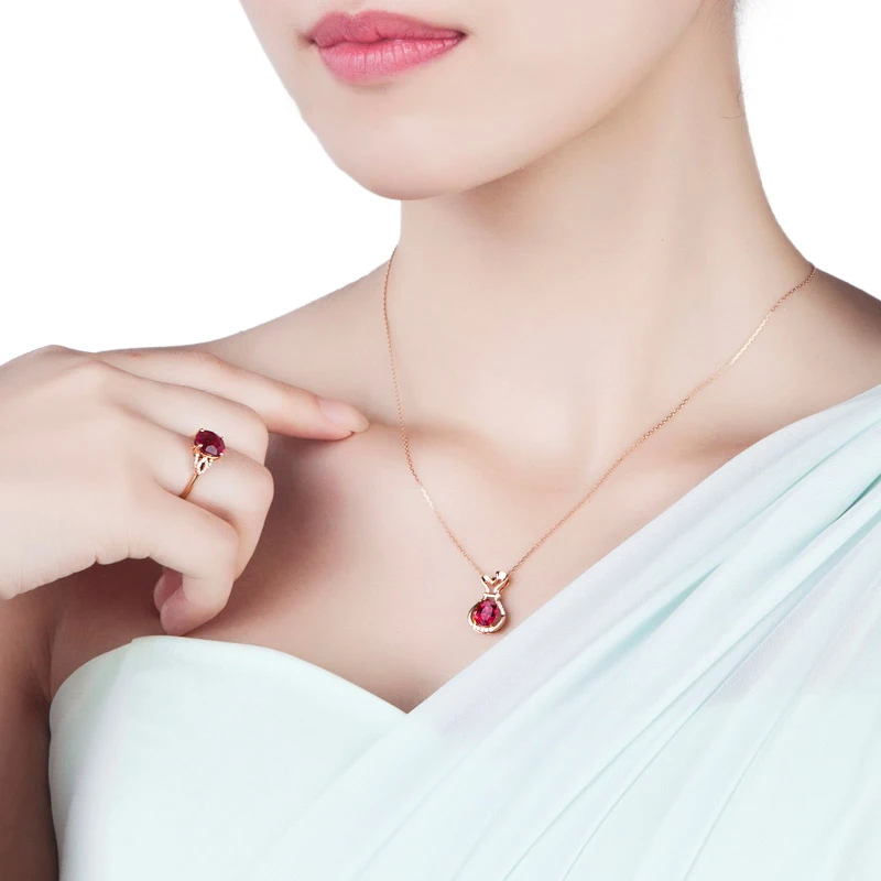 SLFD природный красный турмалин 18K кулон из чистого золота настоящий AU 750 ТВЕРДОЕ