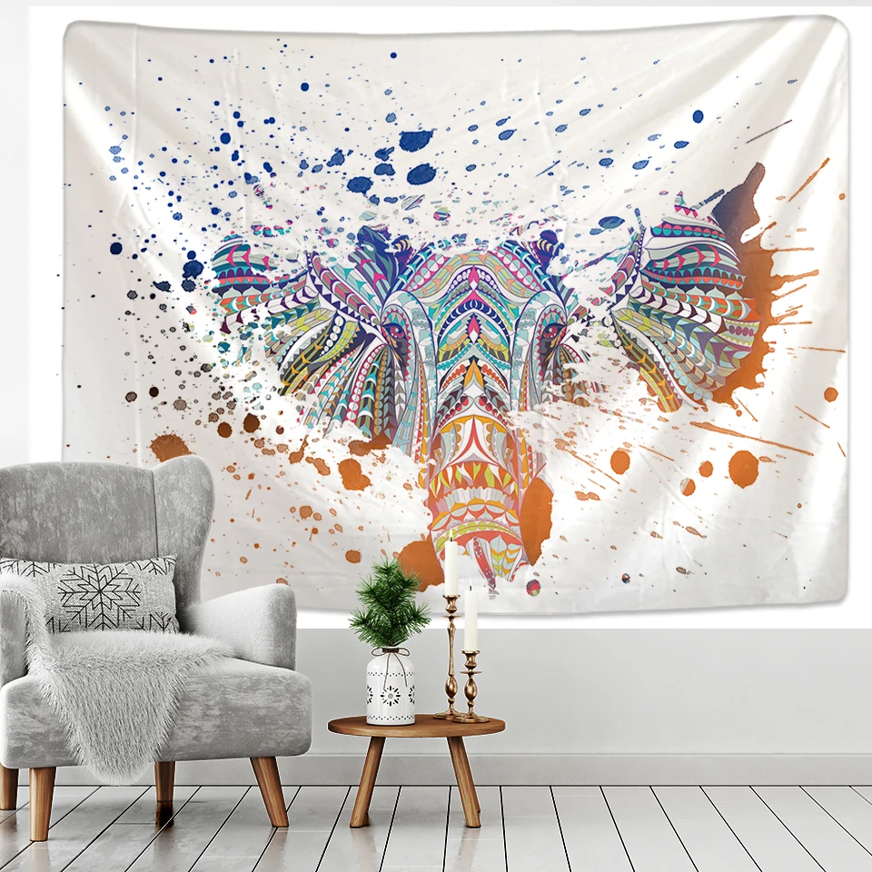 Eagle Elephant Tiger гобелен с животными Hippie настенный богемный Настенный Гобелен Мандала