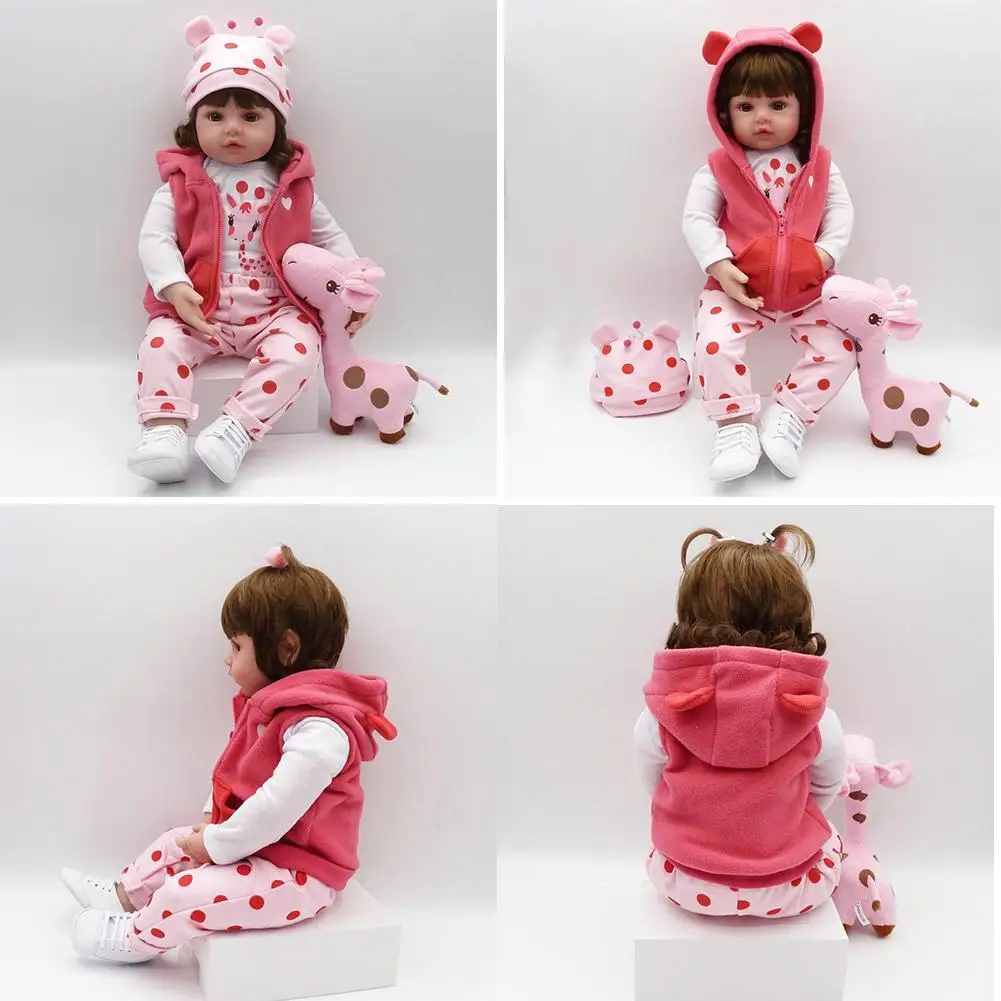 

47cm Dolls For Girls High Quality Silicone Lifelike Baby Doll Baby Accompany Toys Cute Toy For Girl Gift Soft Real Skin