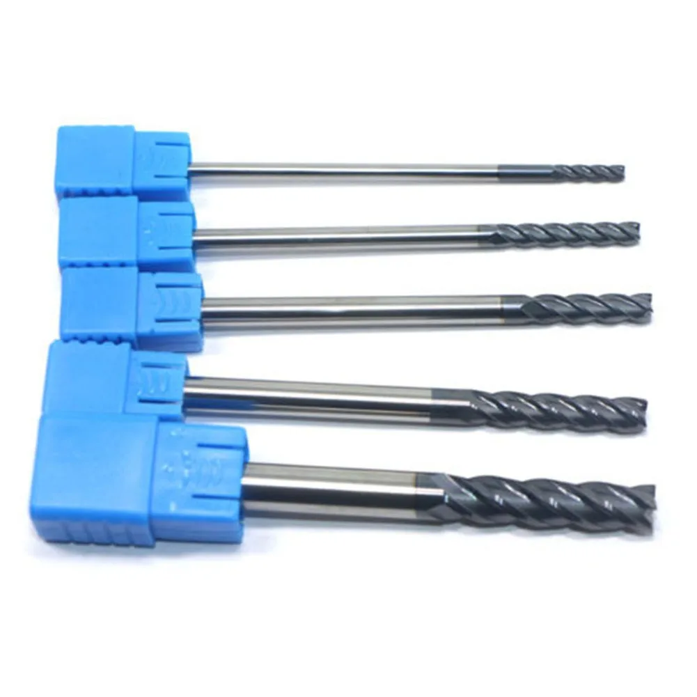 6 шт. удлиненные хвостовик 100 мм 4 флейты Вольфрам карбидовая Концевая фреза ЧПУ