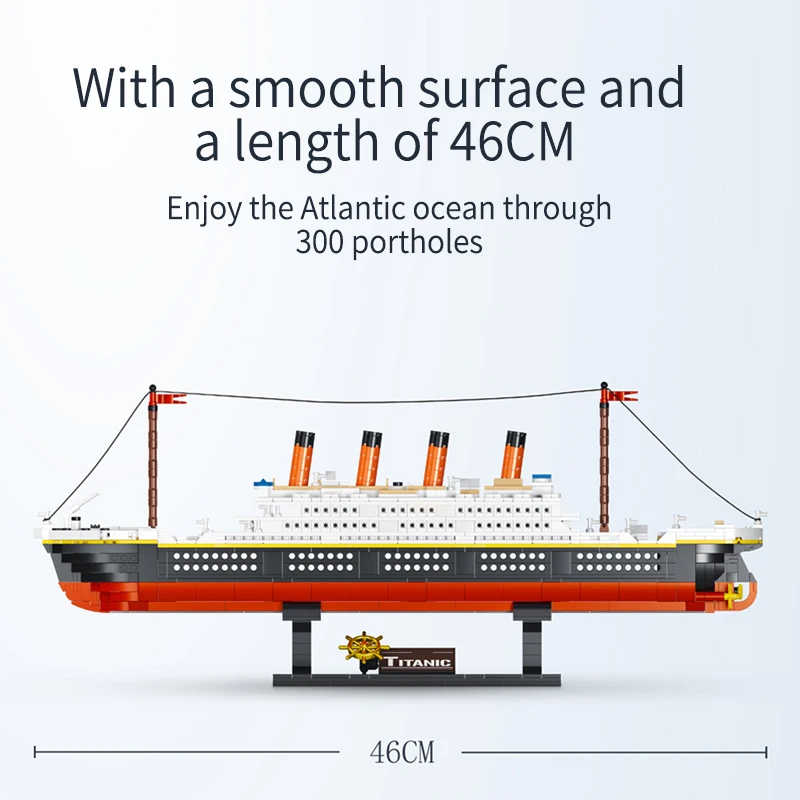 1288PCS City Mini World Famous Movie RMS Titanic Ship Model Building Blocks Figures Boat Friends Bricks Toys For Children Gifts - купить по