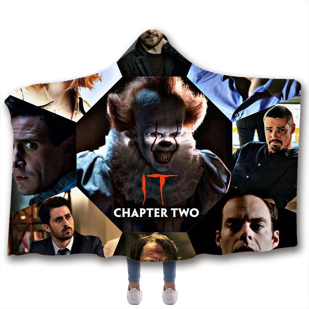 IT CHAPTER 2 одеяло с капюшоном и принтом Флисовое s броски для кроватей Двухслойное