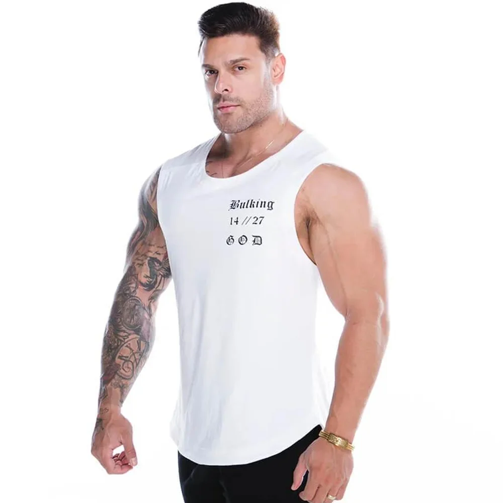 Новинка мужские майки для бодибилдинга тренировочная хлопковая рубашка без