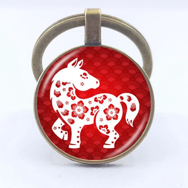 Лидер продаж! винтажный брелок с изображением китайского зодиака год крыс ковбой