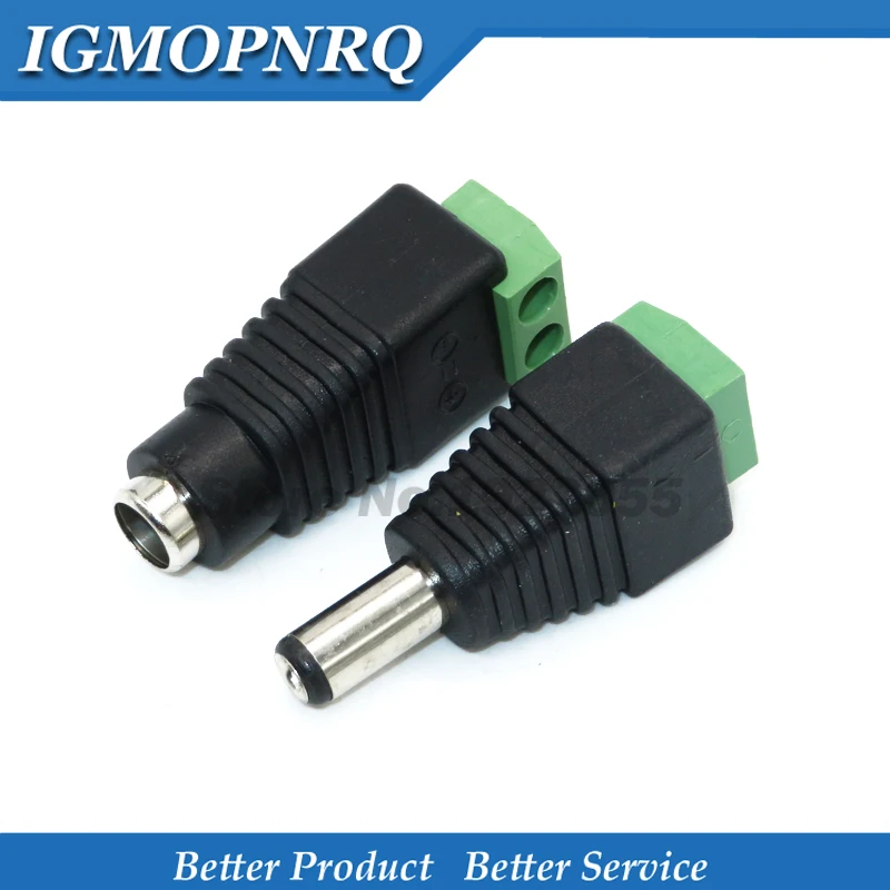 

10Pcs 12V 2.5 x 5.5mm 5.5*2.5mm DC power male plug adapter adapter plug, used for TV monochrome LED light