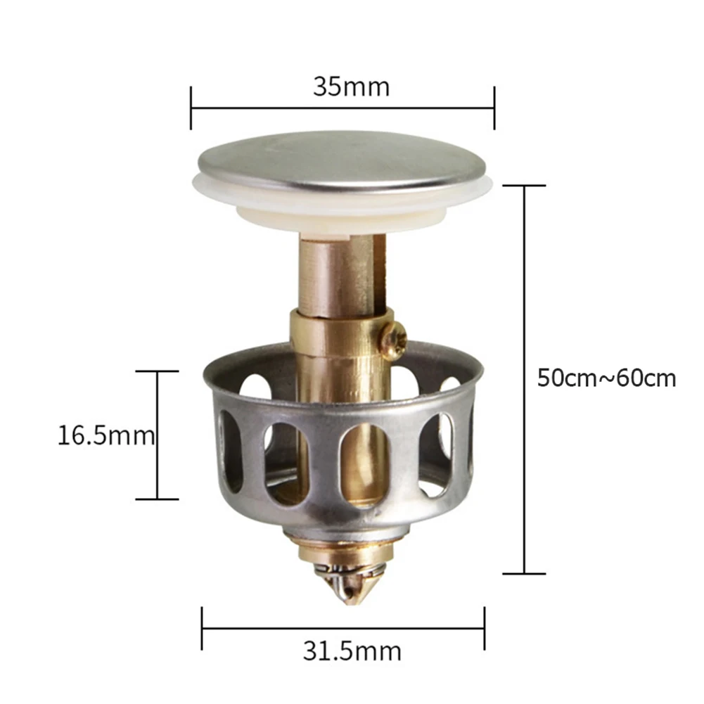 

Universal Replacement 2 in 1 Wash Basin Pop Up Sink Drain Plug Bathtub Bounce Drain Stopper Filter Kitchen Bathroom Supplies