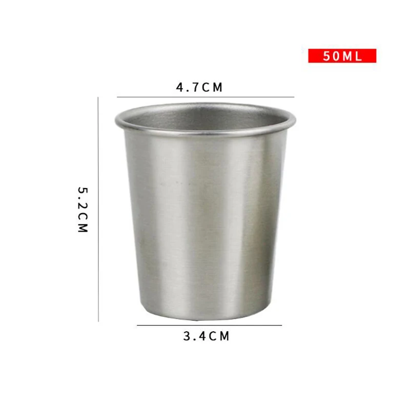 50 мл на открытом воздухе практичный Нержавеющая сталь чашки набор снимков мини