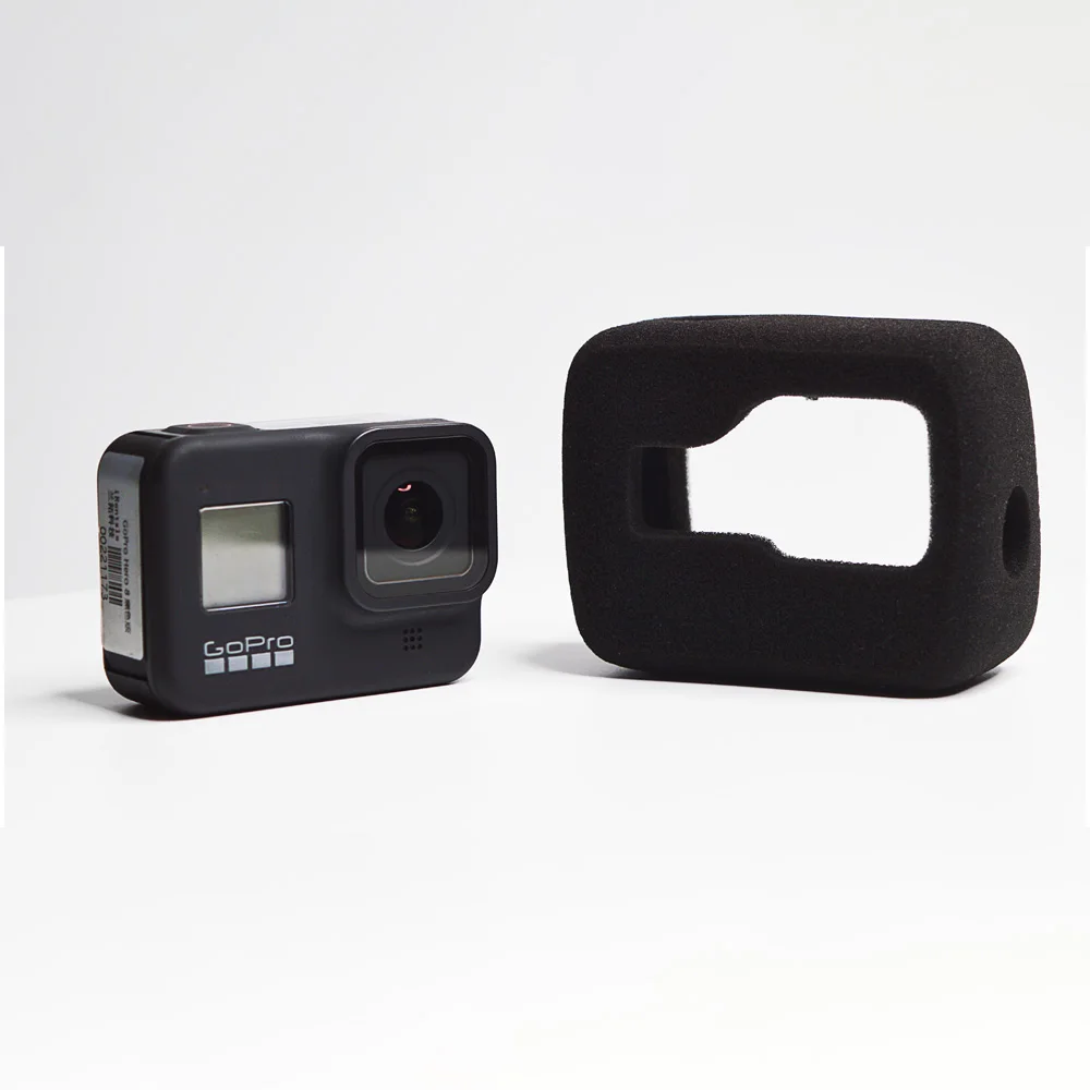 Губчатый чехол на ветровое стекло для GoPro Hero 8, черная пена для камеры, защита от ветра, снижение шума ветра