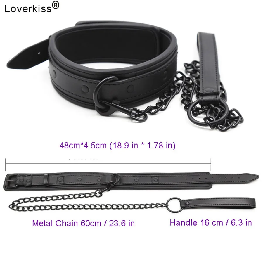 Ошейник из искусственной кожи для БДСМ бондажа ошейник взрослых секс игрушки
