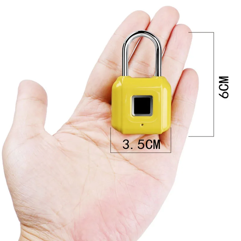 New model Keyless USB Rechargeable Door Lock Fingerprint Smart Padlock Quick Unlock Zinc alloy Metal Self Developing Chip | Безопасность