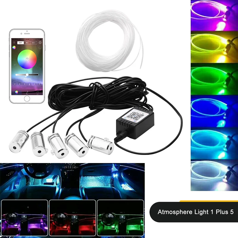 Новые роскошные запчасти автомобиля светодиодные световые полоски RGB волоконно