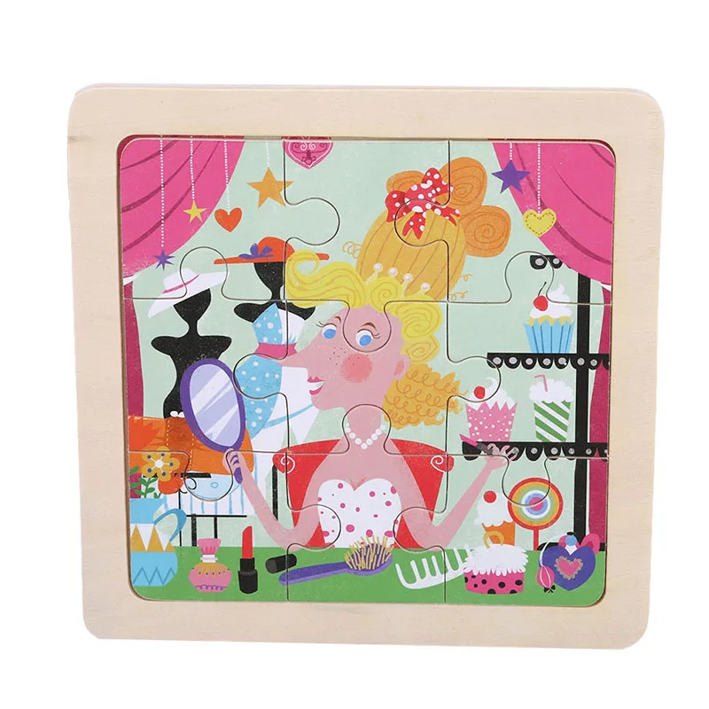9 Pieces Wooden Jigsaw Puzzle Toys For Children Kids Tangram / Montessori Educational Toy Birthday Gift | Игрушки и хобби