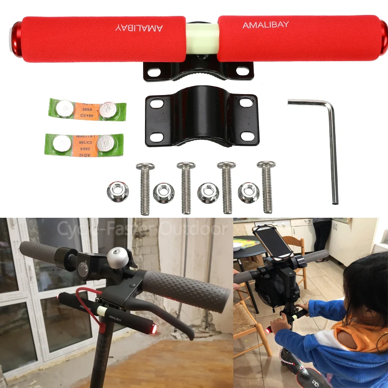 

Electric Scooter Handle Grip Bar with Two Lights for Xiaomi Mijia M365 Electric Scooter Durable Skateboard Kid Handle Grip Bar