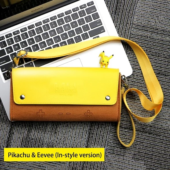 Pikachu In-style Кожаный чехол с переключателем, мягкая дорожная сумка для переноски, аксессуары для консоли, портативная оболочка для хранения Пикачу 1, Mario1, Eevee1 - Цвет: Pikachu In-style