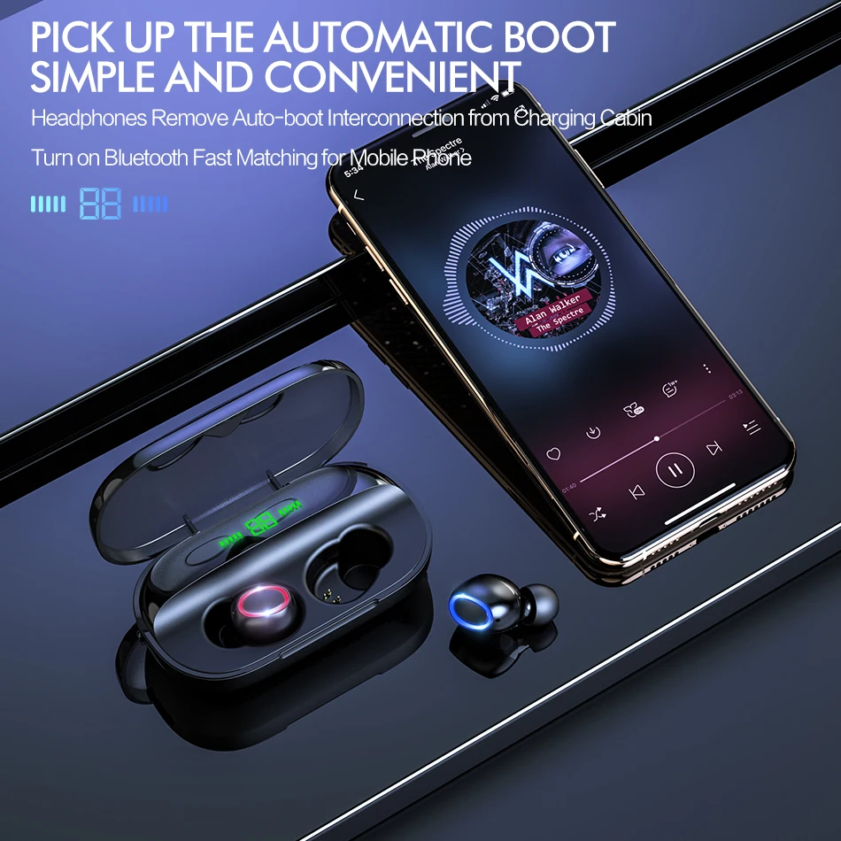8D TWS Bluetooth 5 0 наушники кино HD объемный Стерео шумоподавление 2000 мАч Мощность с