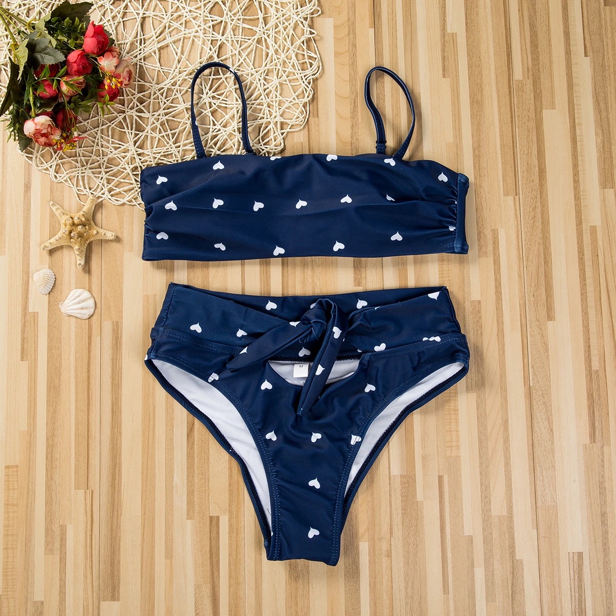 Женский купальный костюм на бретелях-спагетти бюстгальтер с пятнистым принтом в