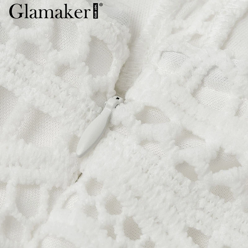 Glamaker винтажный сарафан белое кружевное сексуальное платье осень зима облегающее вечерние Клубное Длинное Платье Vestidos de fiesta Макси платье