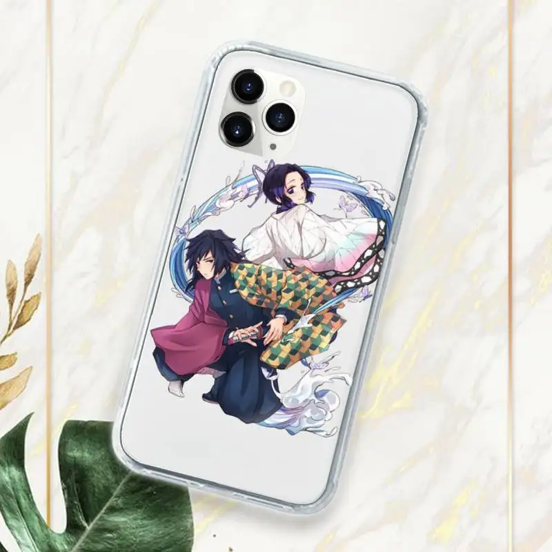

Kimetsu No Yaiba Demon Slayer Anime Phone Case Transparent Clear for iPhone 11 12 mini pro XS MAX 7 8 6 6S Plus X 5S SE 2020 XR