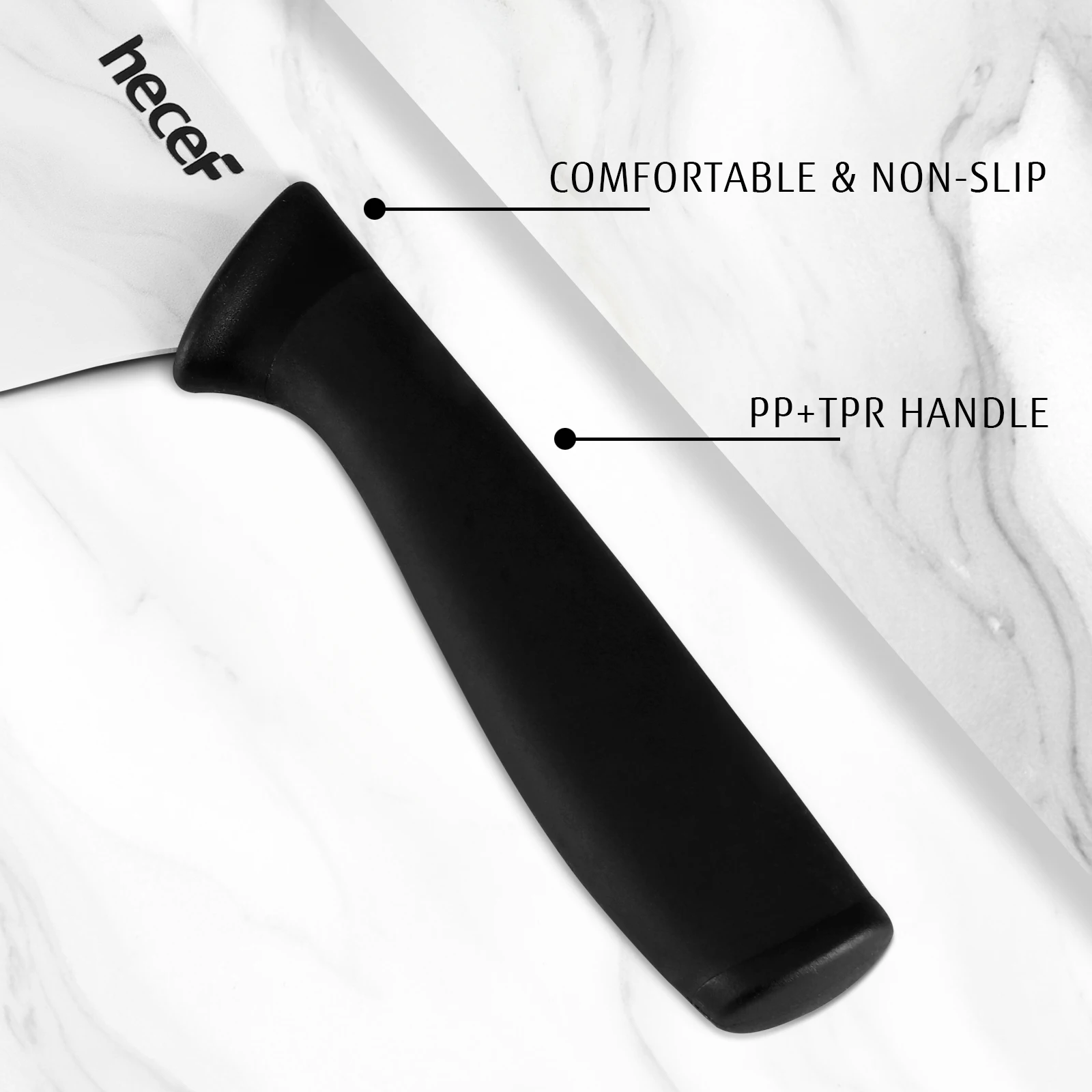 Набор кухонных ножей Hecef с мраморным покрытием Ariston поварские ножи антипригарным