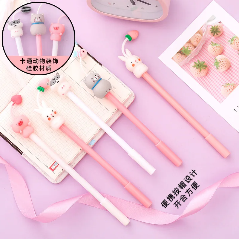 Kawaii хомяк свинья прочный с черными чернилами гелевая ручка 48 шт./лот цифровым