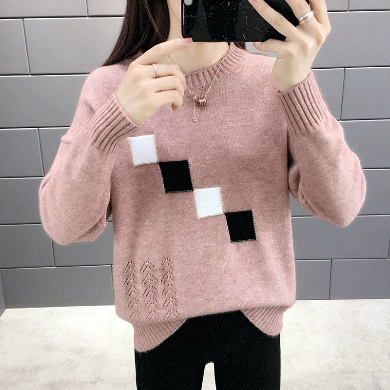 Autumn dress 2019 new Cec sweater is lazy and loose-bottomed. Winter long- j0400-12038 [No. 1 in the 9th row of lobby] | Женская одежда