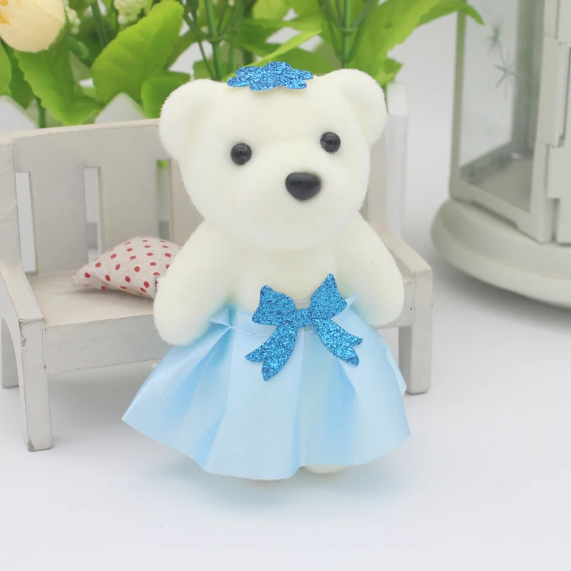 

Free ship 12pcs lot flowers bouquet teddy bear flower christmas birthday gift mini animals plush stuffed toys small dolls