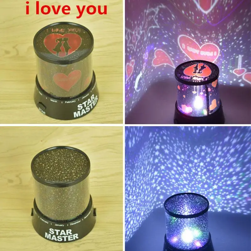 

Projector LED Night Light Romantic Colorful Decor I LOVE YOU/Starry Sky Gift Lamp Star Moon Christmas Stars Valentine'S Day