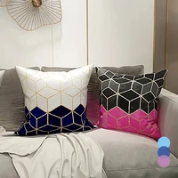 geometric decorative pillows marble cushion cover 4545cm velvet pillow cover for living room funda cojin nordic home decoration
