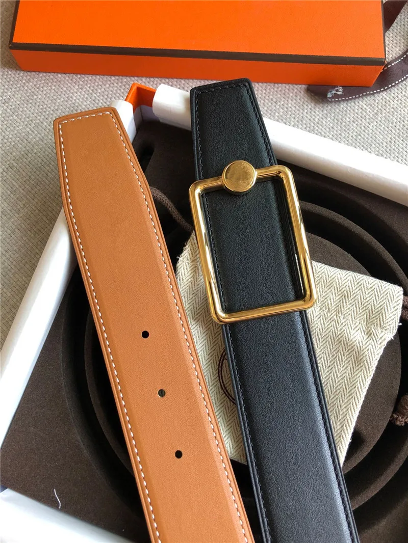 

2021 new men's and women's letter leather versatile belt double side head layer calf leather young people's fashion pants