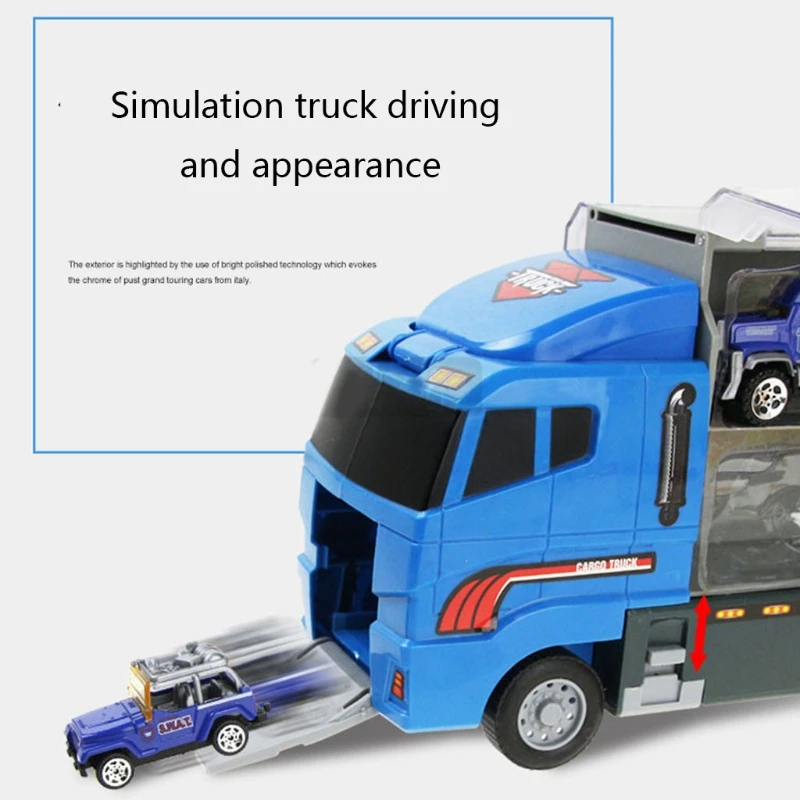 

1 Set Mini Alloy PoliceCar Engineering Toys Fire Vehicle Model Truck with Ejection Carry Function Kids Gifts