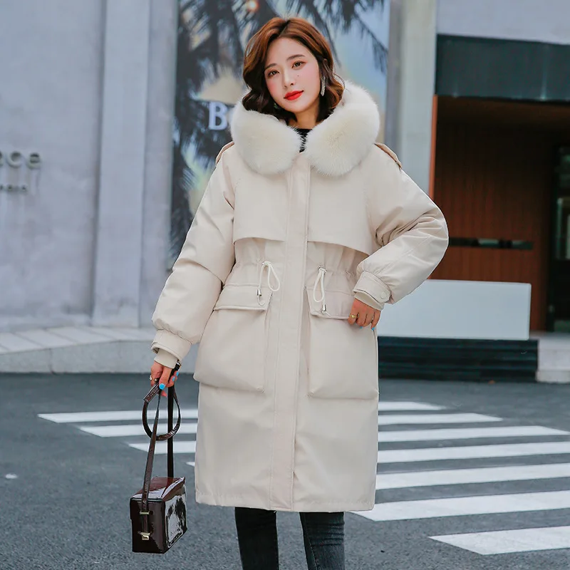 2021 New Winter Women Long Parkas Jackets Fashion Women Oversize Parka Coat Female Warm Thicken Cotton Loose Hooded Coat