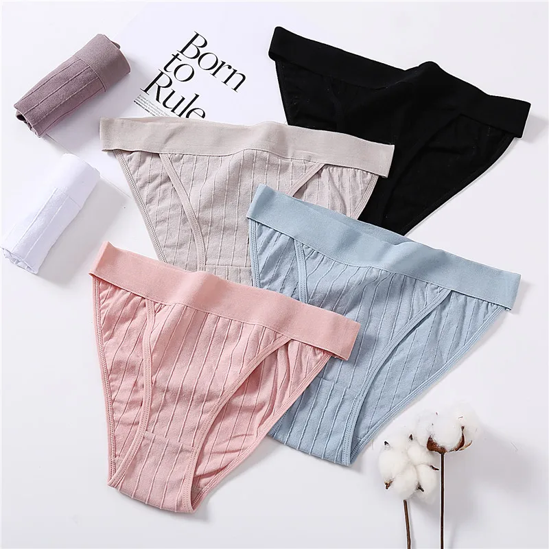 Женские хлопковые трусы удобные широкие с заниженной талией для женщин комплект